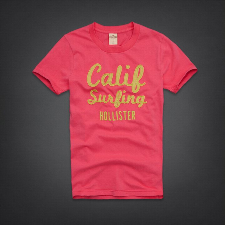 Tee shirt Hollister Homme Rose